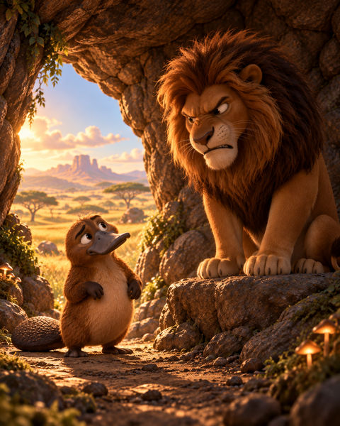 El ornitorrinco y el león